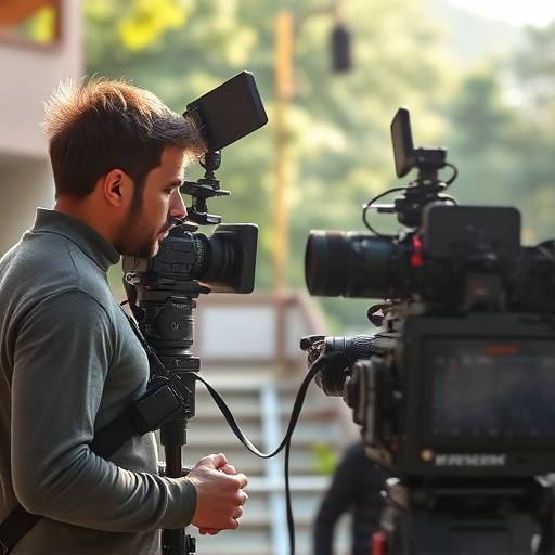 Image d'un directeur de la photographie travaillant sur un plateau de tournage